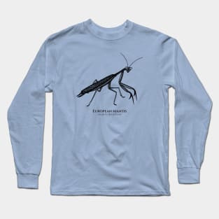 Praying Mantis with Common and Scientific Names - insect design Long Sleeve T-Shirt